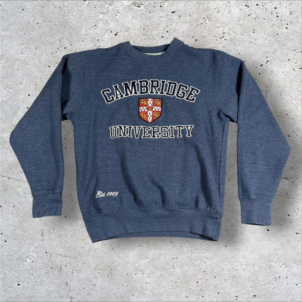 University of Cambridge Sweatshirt Men’s Medium Blue Crest 90s Style